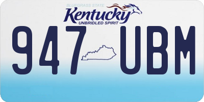 KY license plate 947UBM
