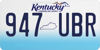 KY license plate 947UBR