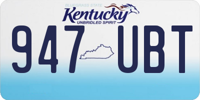 KY license plate 947UBT