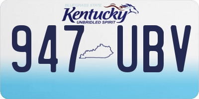 KY license plate 947UBV