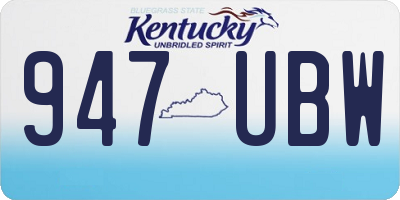 KY license plate 947UBW