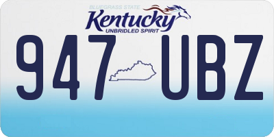 KY license plate 947UBZ
