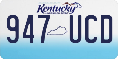 KY license plate 947UCD