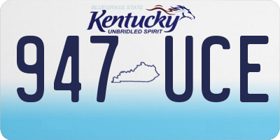 KY license plate 947UCE