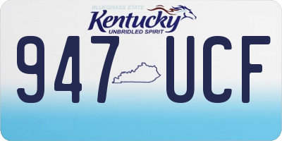 KY license plate 947UCF