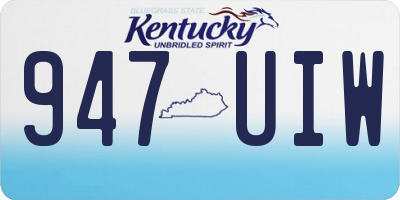 KY license plate 947UIW