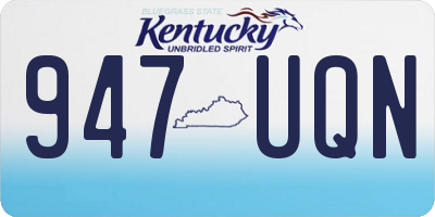 KY license plate 947UQN