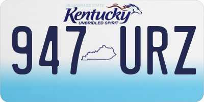KY license plate 947URZ