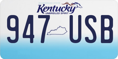 KY license plate 947USB