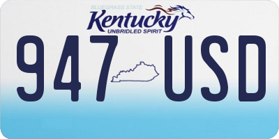 KY license plate 947USD