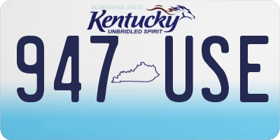KY license plate 947USE