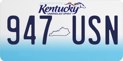 KY license plate 947USN