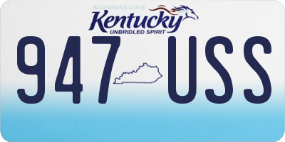KY license plate 947USS