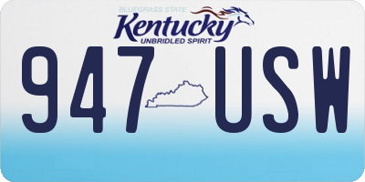 KY license plate 947USW