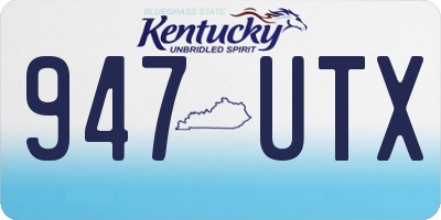 KY license plate 947UTX