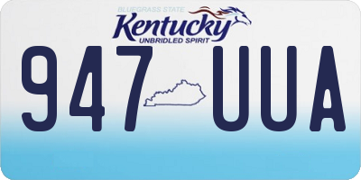 KY license plate 947UUA