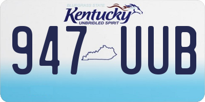 KY license plate 947UUB
