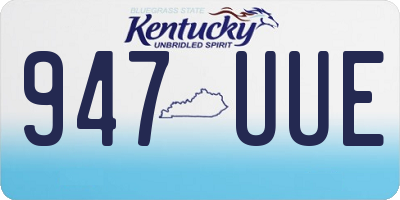 KY license plate 947UUE