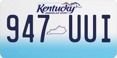 KY license plate 947UUI