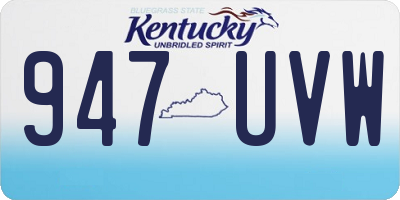 KY license plate 947UVW