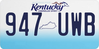 KY license plate 947UWB