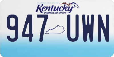 KY license plate 947UWN