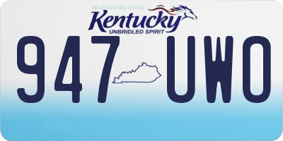 KY license plate 947UWO