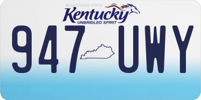 KY license plate 947UWY