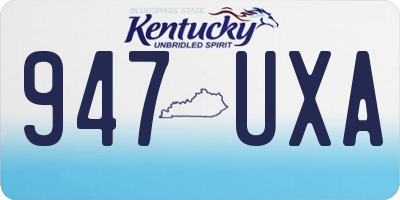 KY license plate 947UXA