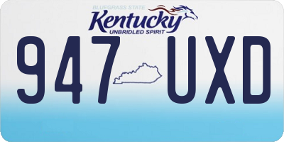 KY license plate 947UXD