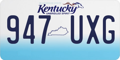 KY license plate 947UXG