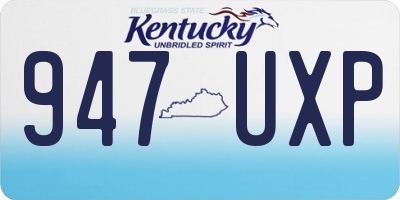 KY license plate 947UXP