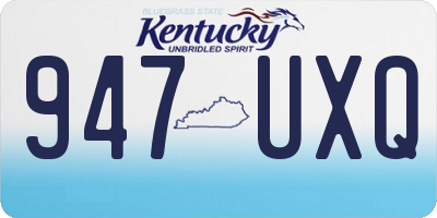 KY license plate 947UXQ