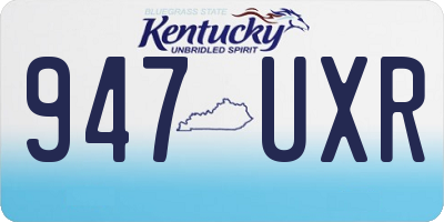 KY license plate 947UXR