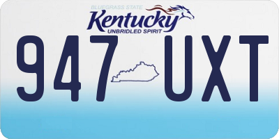 KY license plate 947UXT