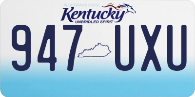 KY license plate 947UXU