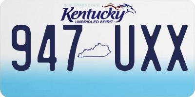KY license plate 947UXX