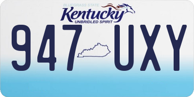 KY license plate 947UXY