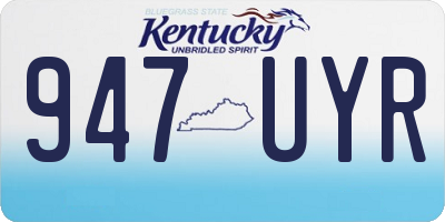 KY license plate 947UYR