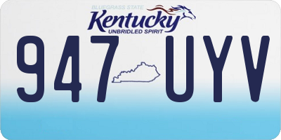 KY license plate 947UYV