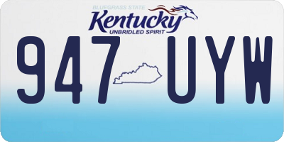 KY license plate 947UYW