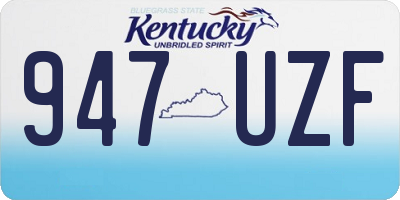 KY license plate 947UZF