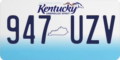 KY license plate 947UZV