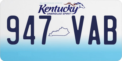 KY license plate 947VAB