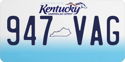 KY license plate 947VAG