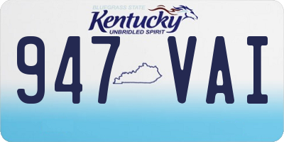 KY license plate 947VAI