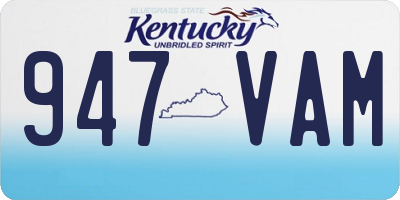 KY license plate 947VAM