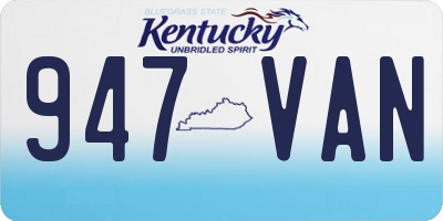 KY license plate 947VAN