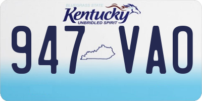 KY license plate 947VAO