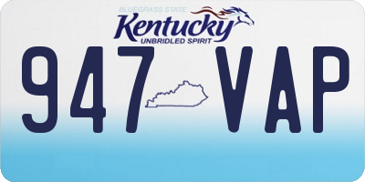 KY license plate 947VAP